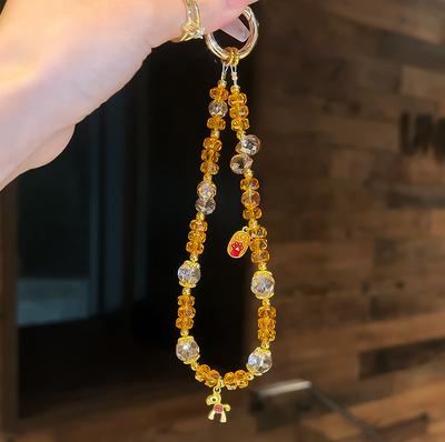 Horse To Orange Gong New Year's Mobile Phone Short URL New Chinese High-end Crystal Bag Pendant Wrist Chain Lanyard Light Luxury Women