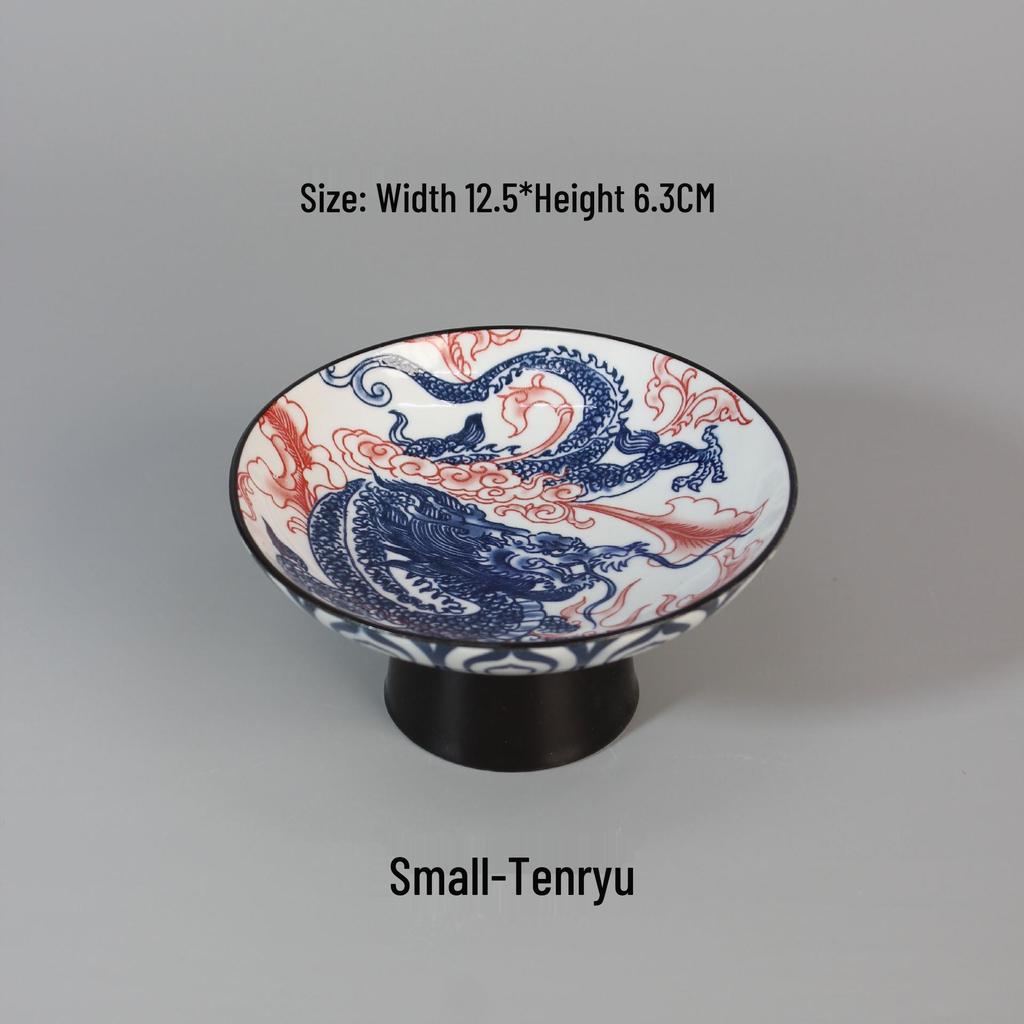 Chinese Blue and White High-Footed Porcelain Pastry Plate - Small Size for Fruit, Tea, Snacks, Nuts, or Pot Stand