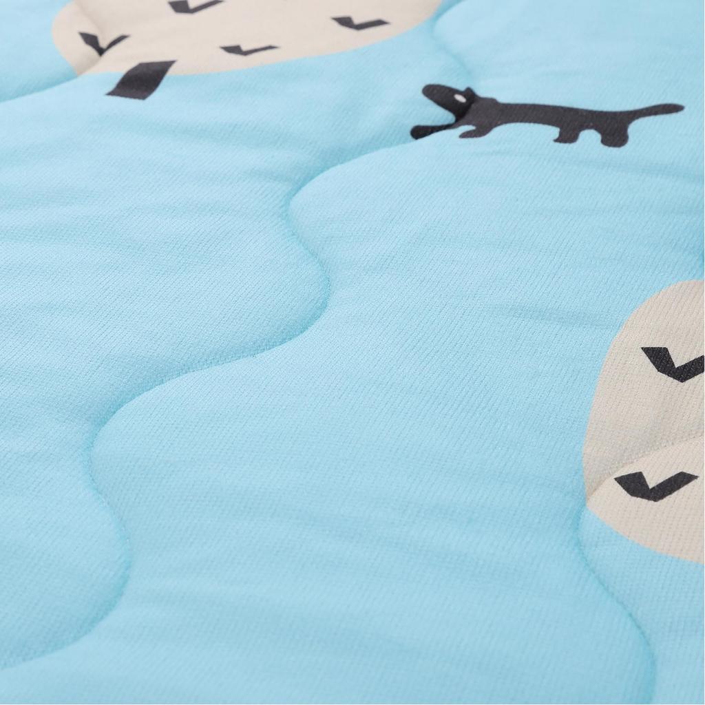 Nishikawa Atsuko Matano Quilt Fluffy Sheepskin Cat and FE03903026 Blanket, Single, Washable, Boa, MT3653, Tree, Blue,