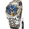 OLEVS Men's Automatic Watch, Stylish, Mechanical, Hand Watch, Father's Day Gift, Popular, Business, Luminous, Cool, Hand Watch, Waterproof, Fashion, D