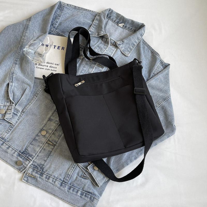 Women s Commuting Solid Color Tote Bag Large Capacity Crossbody Bag Handbag чёрный — фото 16