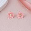 Summer Dopamine Color Three-dimensional Diamond Five-petaled Flower Small Daisy Stud Earrings Fashionable Personality Simple Small Fresh Earrings