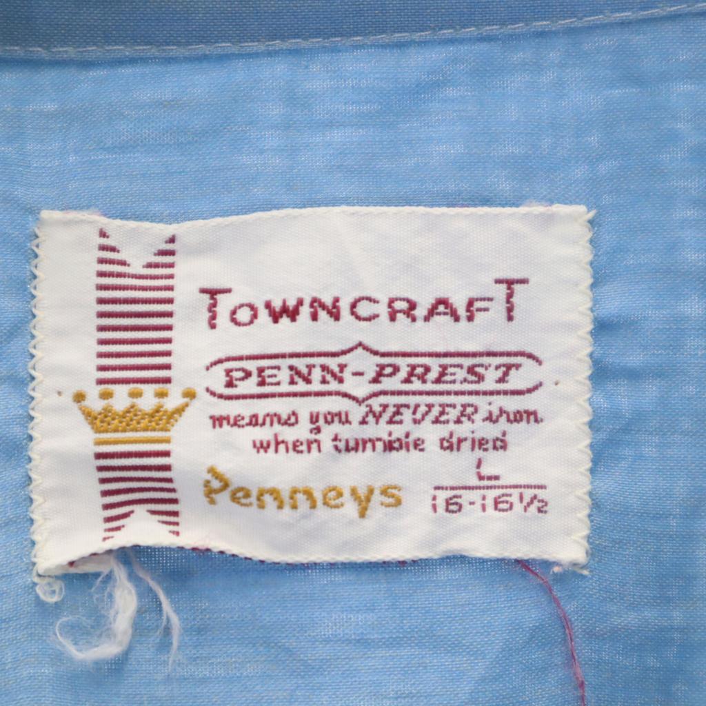 PENNEYS 60s Town Craft Vintage Long sleeve Open collar shirt L TOWNCRAFT Men's Used