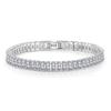 Zircon Chain Bracelet: Rectangular, Elegant, Korean-Style Women's Jewelry with Full Diamonds.