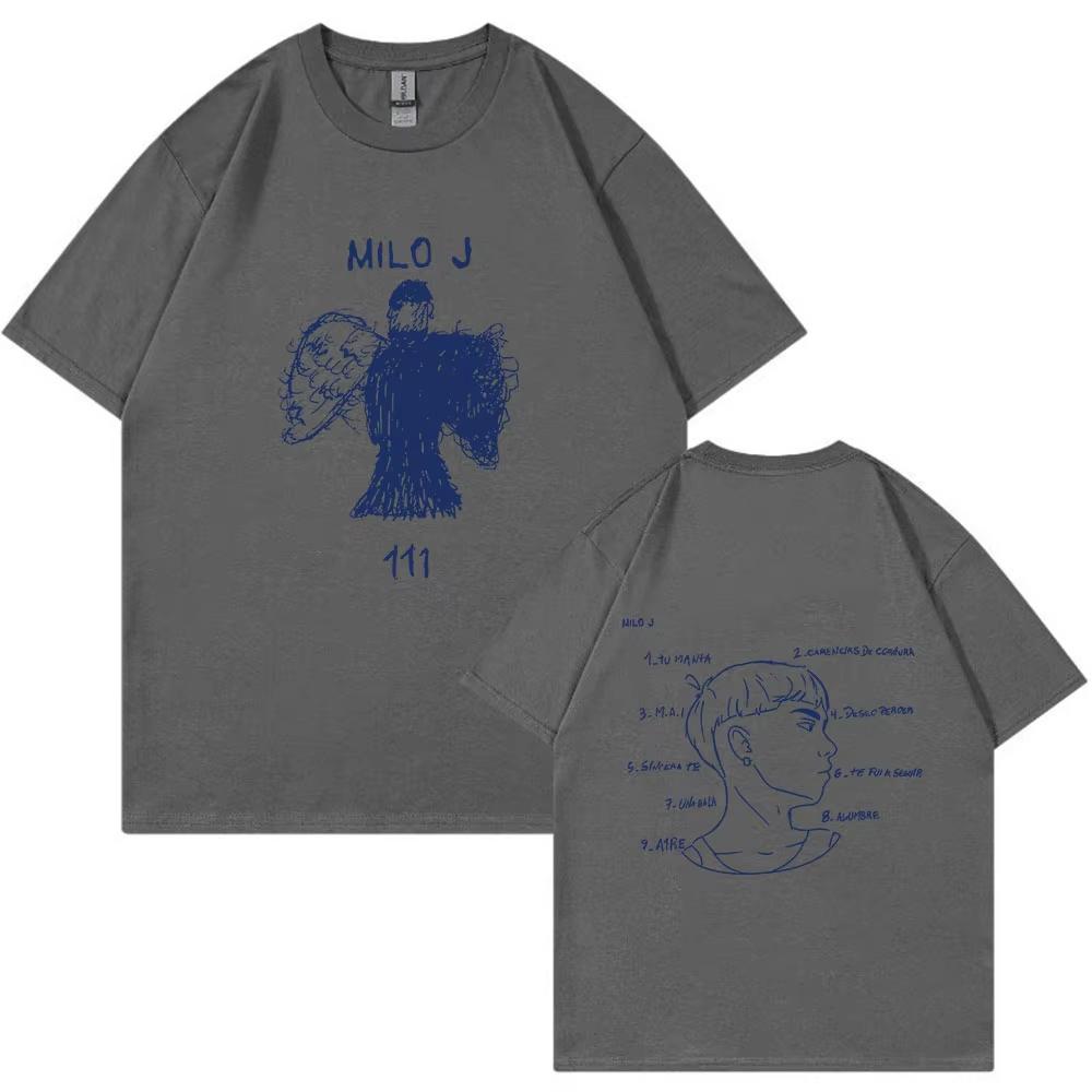 2026 Spring Summer Rapper Milo J Tour Tshirt 111 Album Merch TShirts Men Fashion Vintage Short Sleeve Fans Gift Streetwear