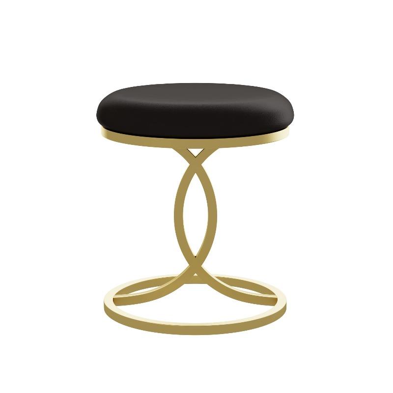 INS Style Velvet Makeup Stool, Cat Paw Round Dressing Chair, Small Space Living Room Accent Stool, Modern Home Vanity Seat