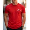 Simple Style Mountain Graphic T Shirt 3D Print Short Sleeve Solid Color Daily Casual Tops Summer Street Unisex Clothes