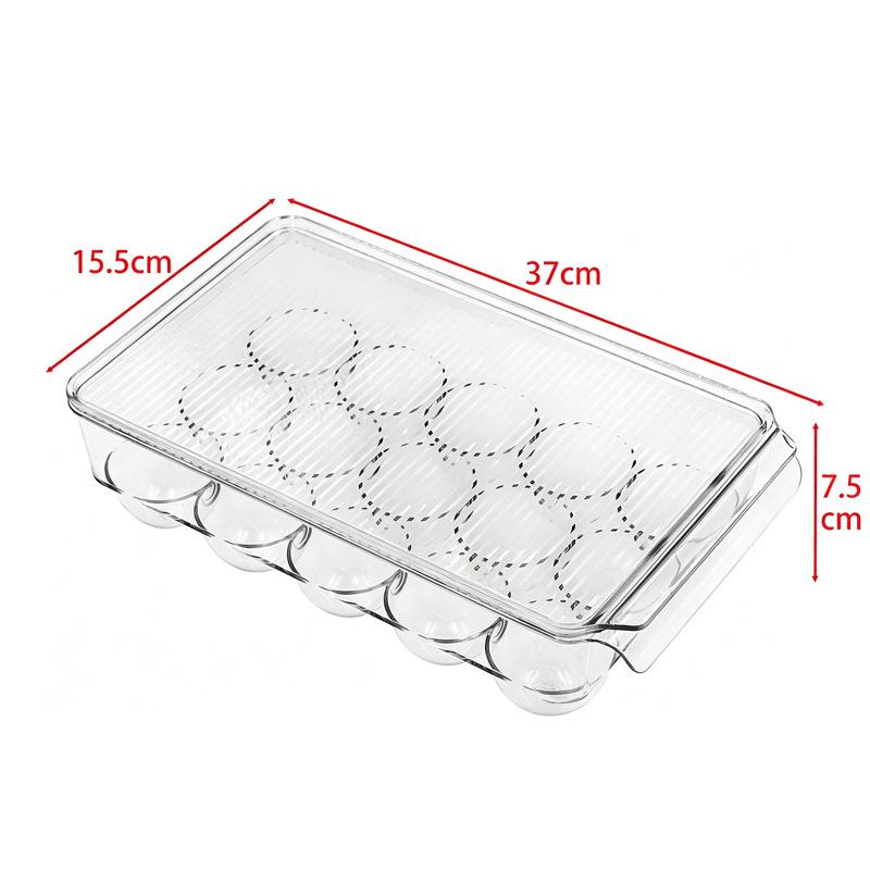 Egg Storage Box with Lid, Food-Grade Plastic, Kitchen Refrigerator Organizer