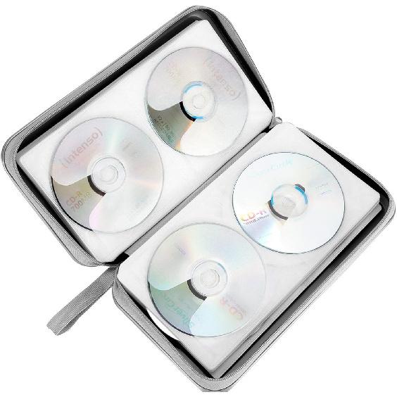 CD Case, DVD Case Holder 96 Capacity Hard Plastic CD DVD Disc Cases Storage Binder Wallet For Car Home Office Travel (Black)