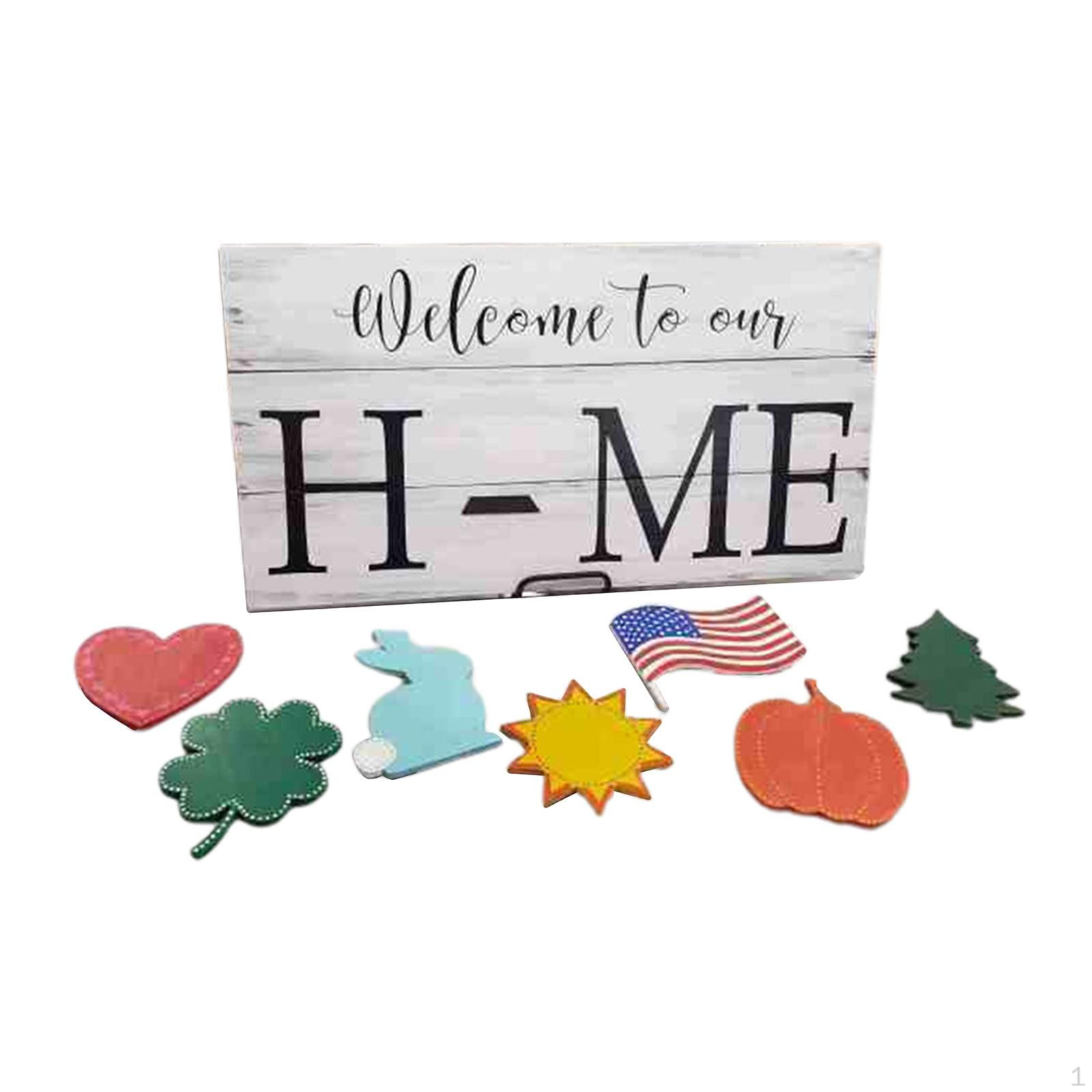 

Welcome Sign for Front Door, Wooden Round Hanging Farmhouse Porch Decoration, Home Hanger