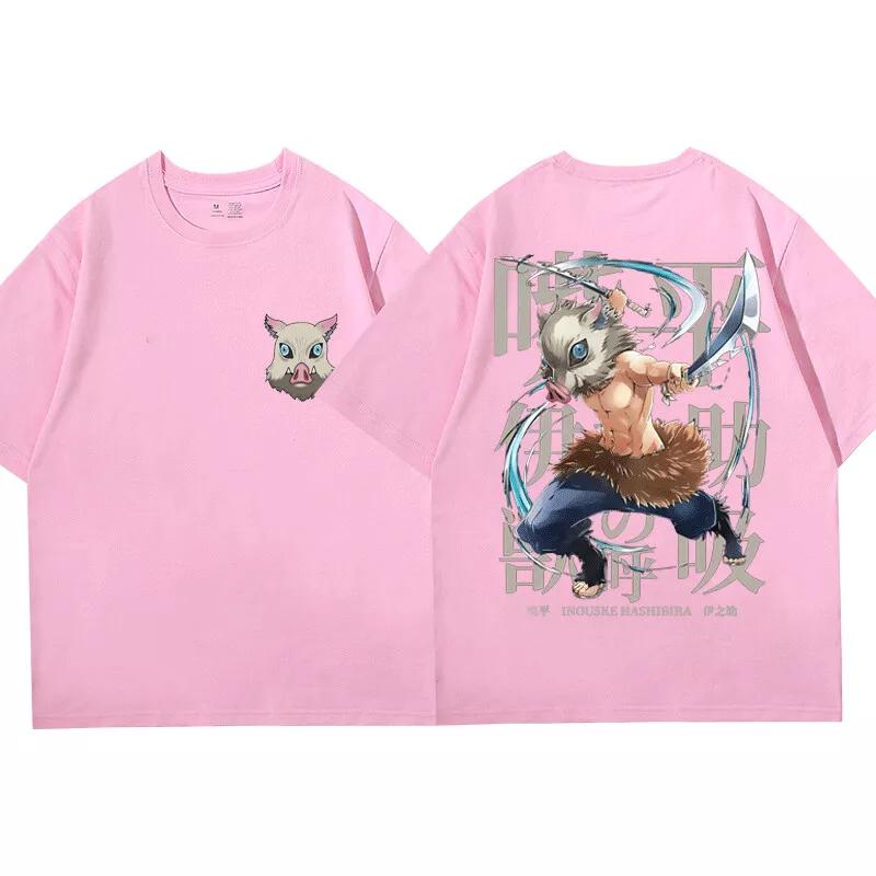 Demon Killer Inosuke COTTON T-shirt Nezuko Anime Unisex Summer New Men and Women Streetwear
