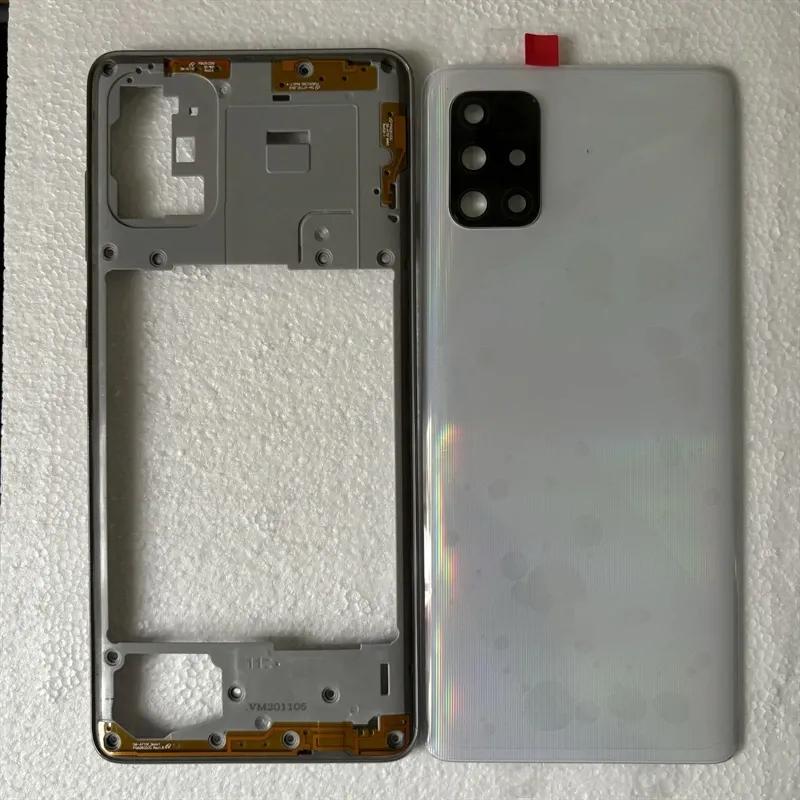 Vollständiges Gehäuse für Samsung Galaxy 71 2020 715 715F 51 515 Mittelrahmen Akku-Rückseite Rückkamera-Objektiv