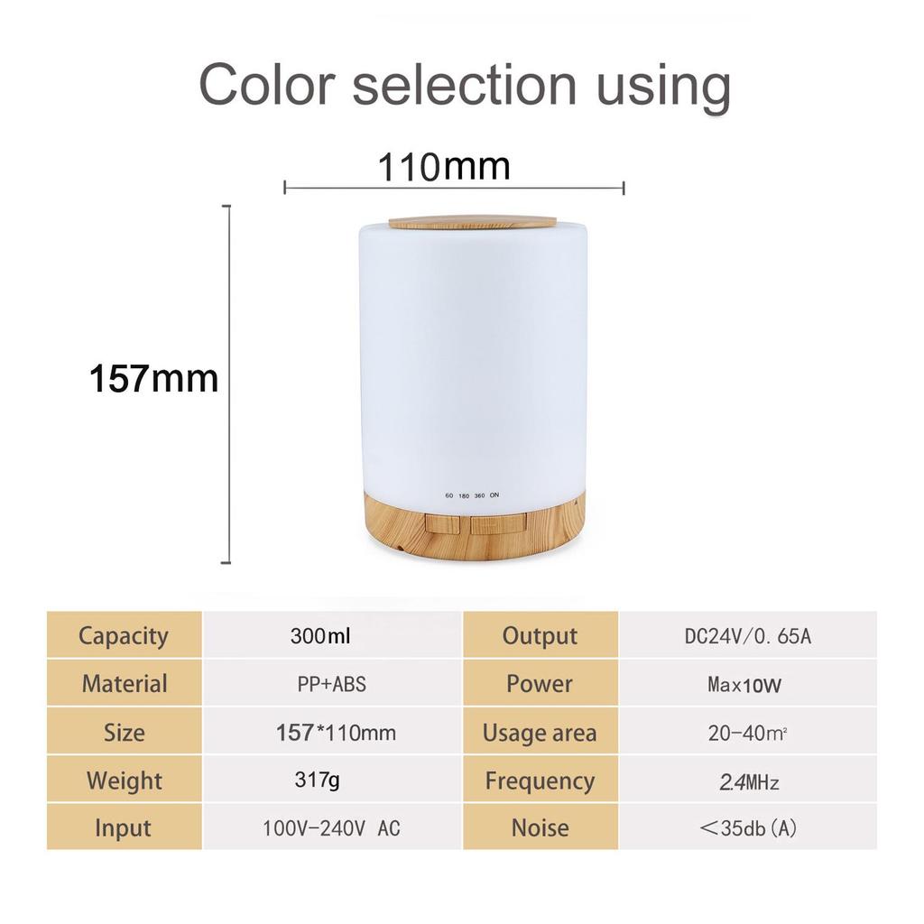 Wood Grain Aroma Diffuser 300ML Muji Essential Oil Humidifier for Home