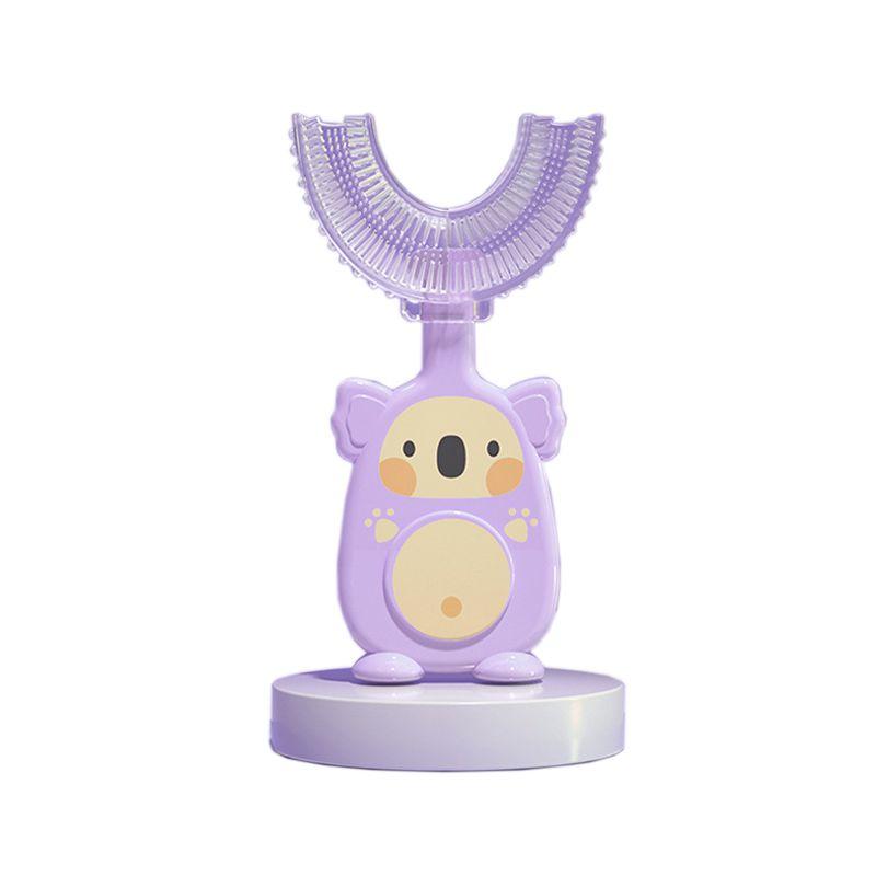 

Детская U-образная силиконовая зубная щетка для обучения, для малышей, младенцев, детей, для ухода за зубами Large фиолетовый