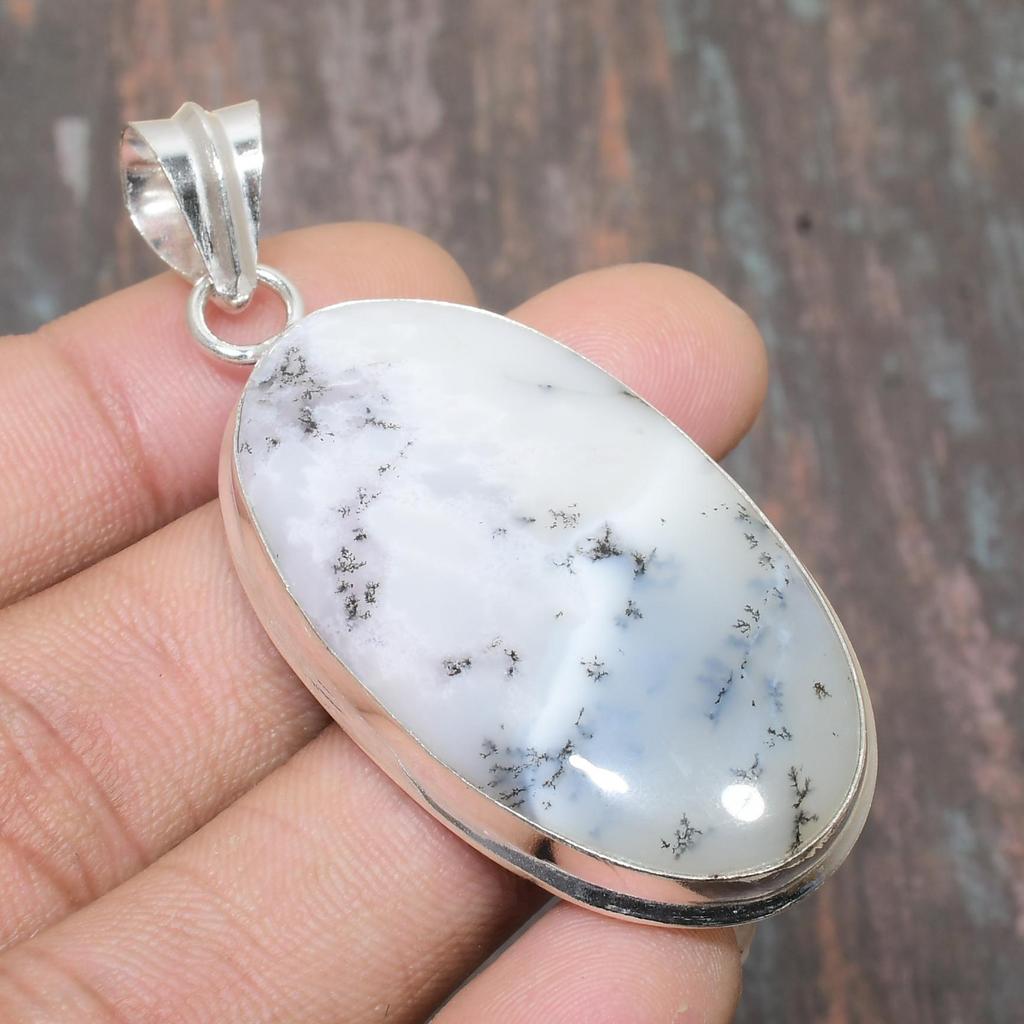 Dendrite Opal Gemstone 925 Sterling Silver Handmade Lovely Jewelry Pendant