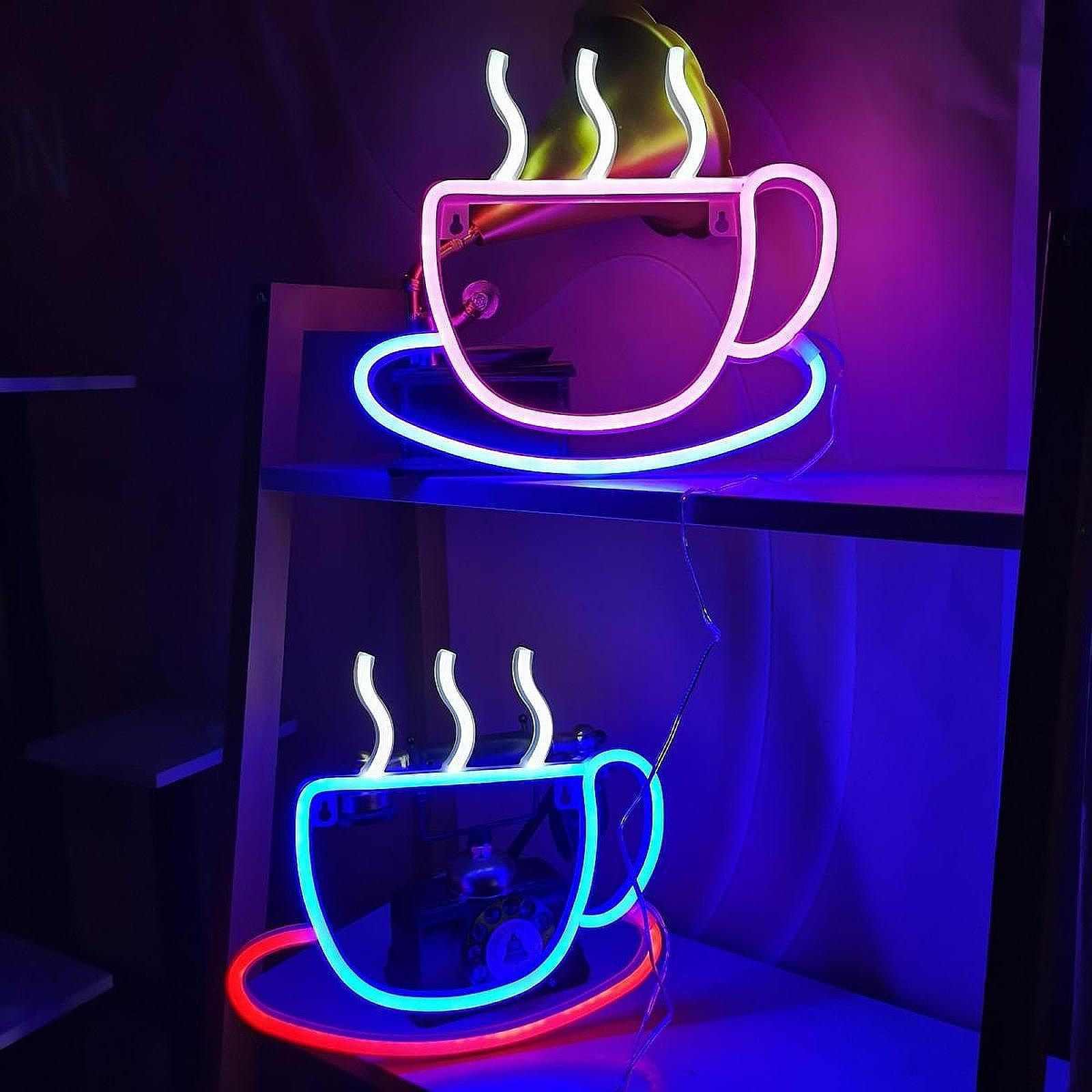 

Кофейня Светодиодная неоновая вывеска Фоновая лампа Приветственный ночник Моделирующие огни День святого Валентина white Blue Red