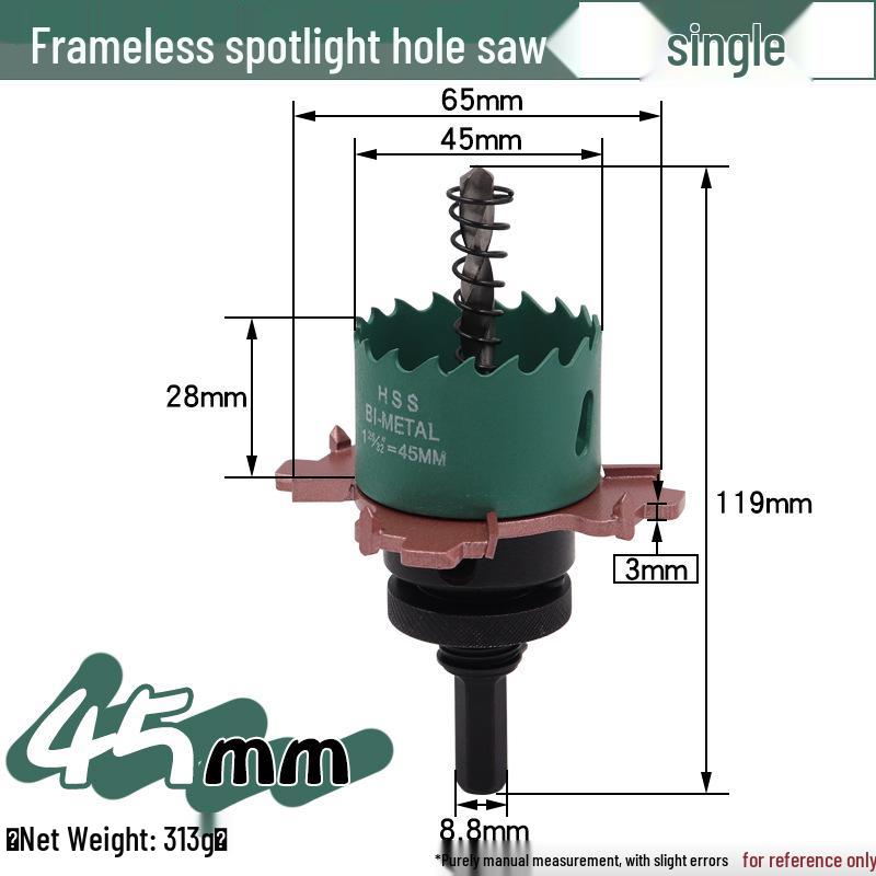 Frameless Downlight Hole Opener for Recessed Box Embedment In Woodworking & Plasterboard