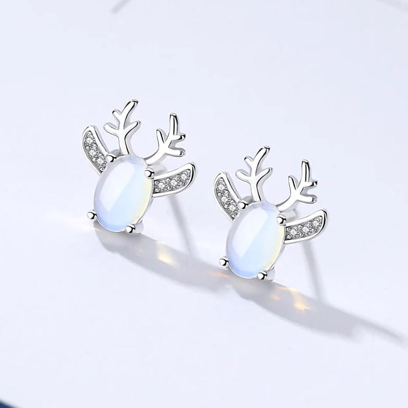 Antlers Stud Earrings, Cute And Exquisite Christmas Ornaments, Sweet Matching