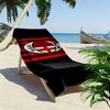 מגבת חוף עם הדפס לוגו AC Milan, מגבת גדולה רכה מתייבשת במהירות לקמפינג חוף שחייה