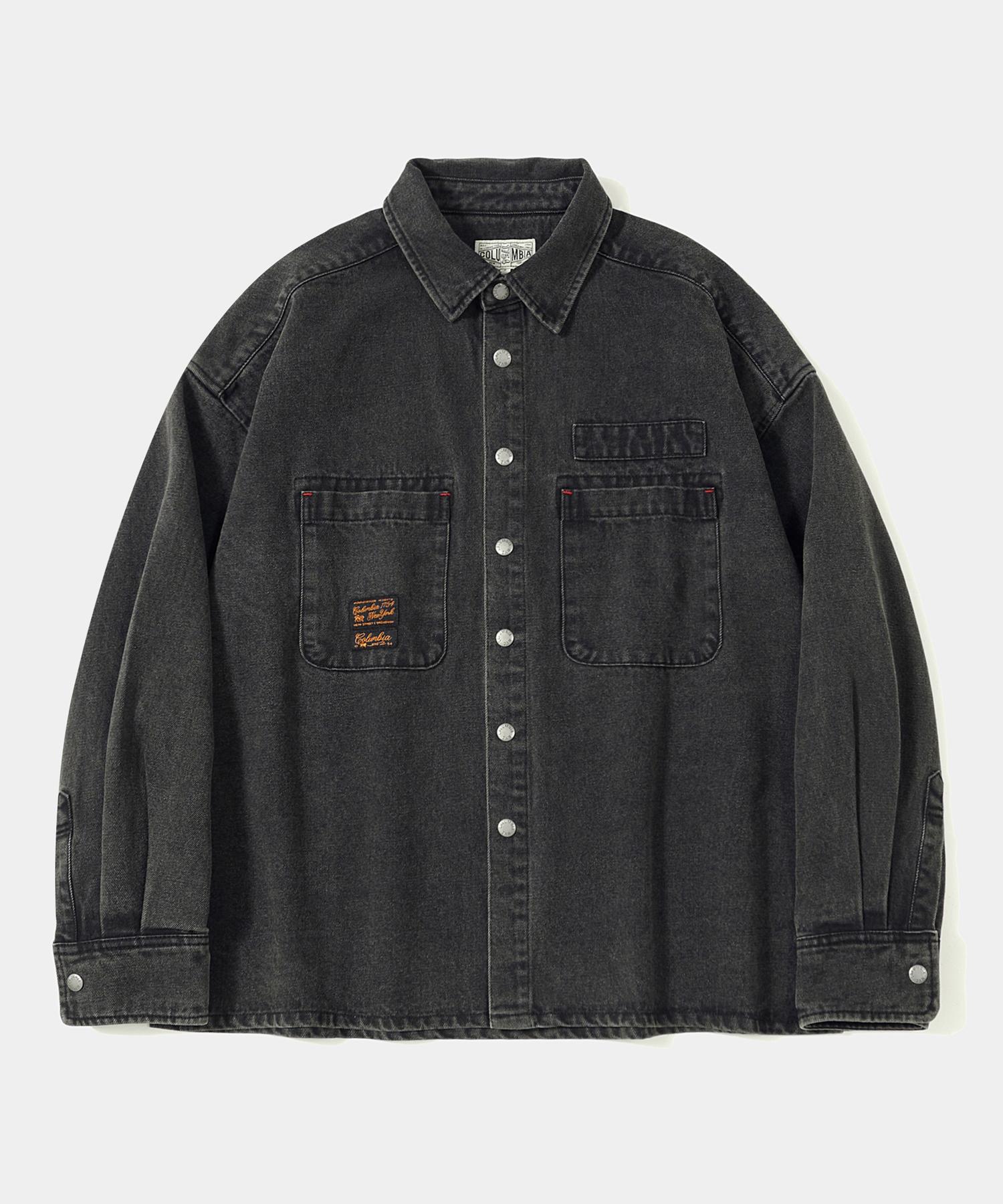 Columbia University Sl-Label Over-Fit Denim Shirts Gray Denim Ugj/S