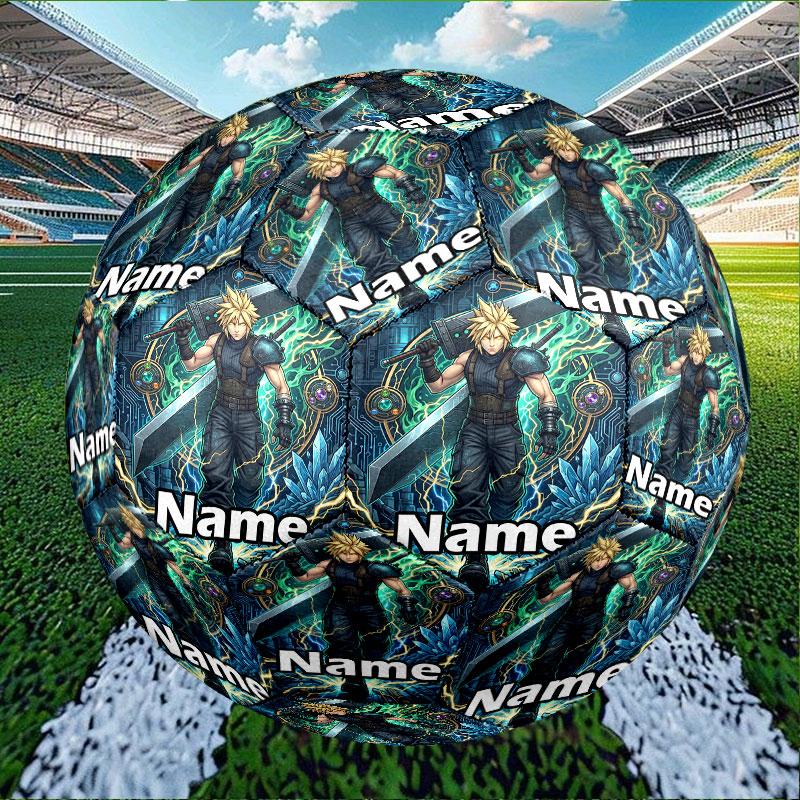 Custom Name Personalized Final Fantasy Print Size 5 Soccer Ball Training & Match Football, for Team, Kicking, Gift for Football Enthusiasts