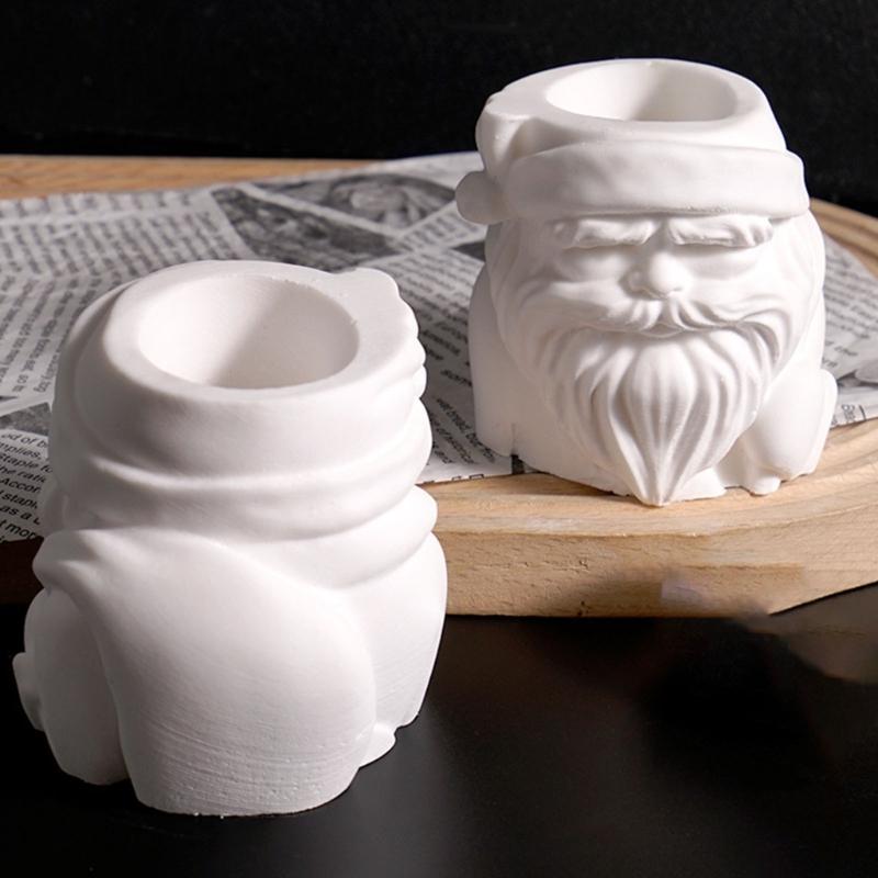 Santa Flower Pot Silicone Mold Christmas Candle Silicone Mould For Epoxy Resin Handmade Candle Soap Chocolate Baking
