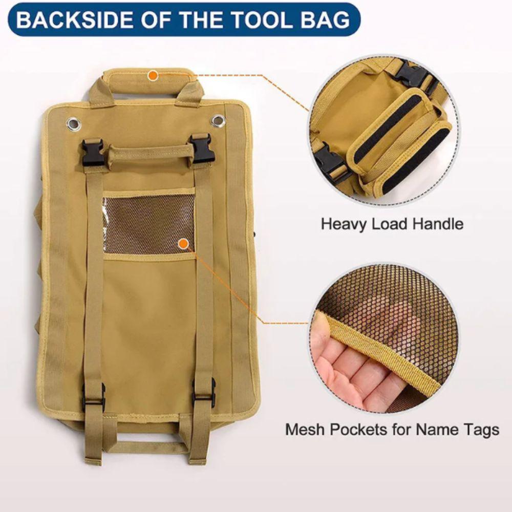 Oxford Cloth Roll Up Tool Bag Lightweight Tool Storage Bag Wrench Pouch  Space Saving