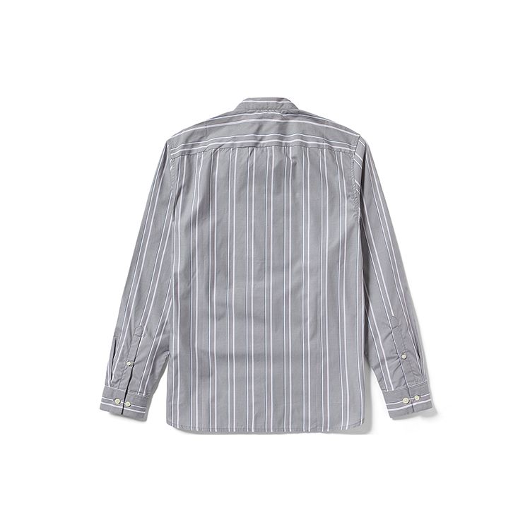 Timberland Business Casual Striped Stand Collar Single-Breasted Long Sleeve Shirt Men shirts Griffin-Gray A26DZ-CP1