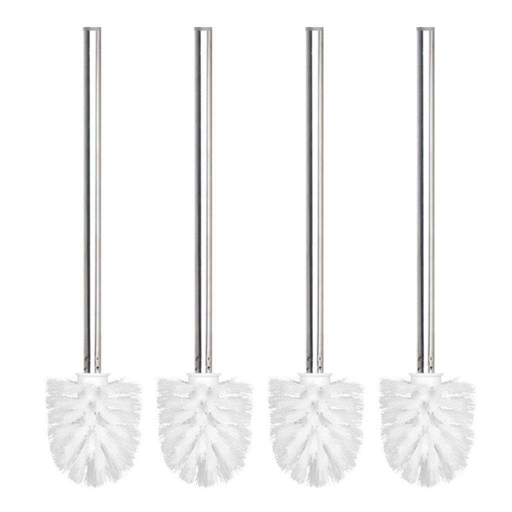4Pcs Household Toilet Bowl Brush Soft Bristles Toilet Cleaning Brush Stainless Steel Handle Deeply Cleaning Toilet Brush