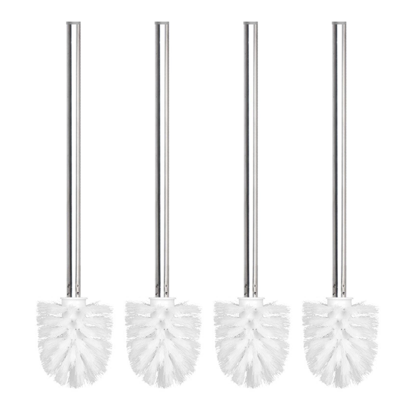 

4 шт. бытовая щетка для унитаза с мягкой щетиной, щетка для чистки унитаза, ручка из нержавеющей стали, щетка для глубокой очистки унитаза белый