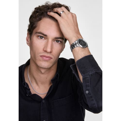 [Official Shop/2-Year Warranty/] Daniel Wellington Iconic Chronograph 42 Link S Black Sunray Men's Watch, Mechanical Automatic, Luxury Watch, Gift