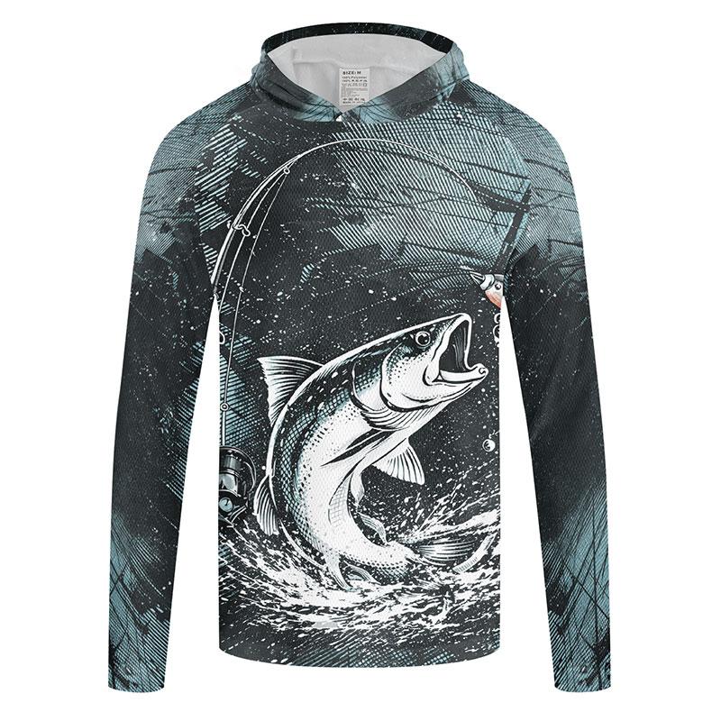 Fishing Breathable Clothes Outdoor Fishing Shirt Hooded Men Quick Dry Tops Summer Hoodie Sun Protection Performance Jersey