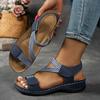 Ladies' Summer Fisherman Sandals: Adjustable Ankle Strap, Open-Toe Platform Wedge, High-Quality Casual Outdoor Beach Shoes, Low-Heeled & Comfy