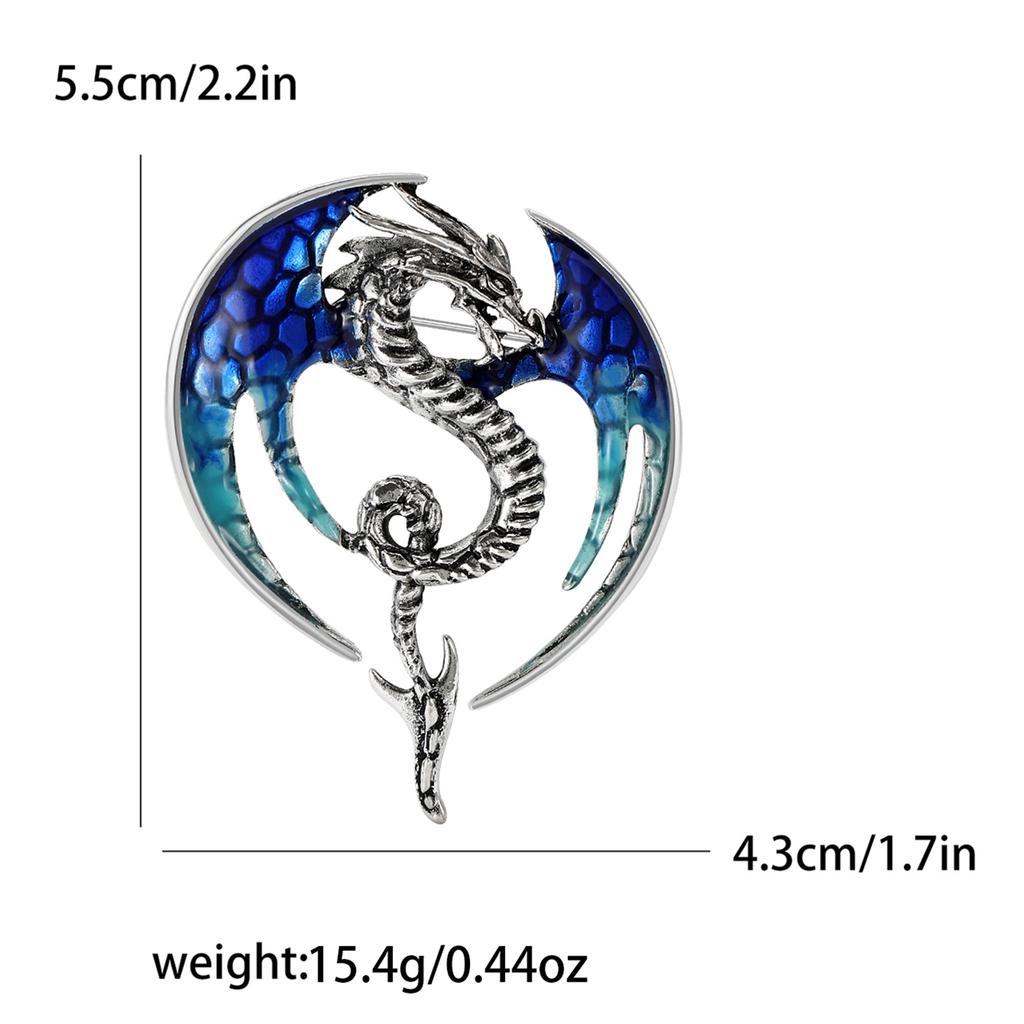 Enamel Dragon Pins for Women Rhinestone Flying Dragons Animal Brooch Banquet Party Backpack Gifts Jewelry Accessories