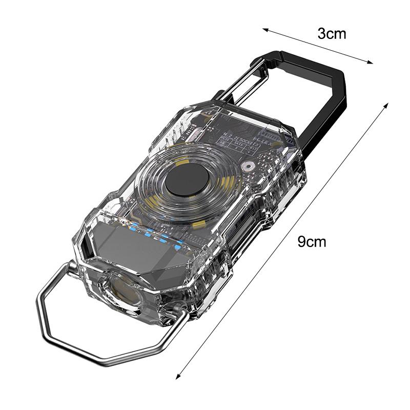 Multimode Keychain Light - Adjustable Flood Beam, Usb-C Rechargeable Belt Flashlight For Dog Walking, Night Fishing 1Pc