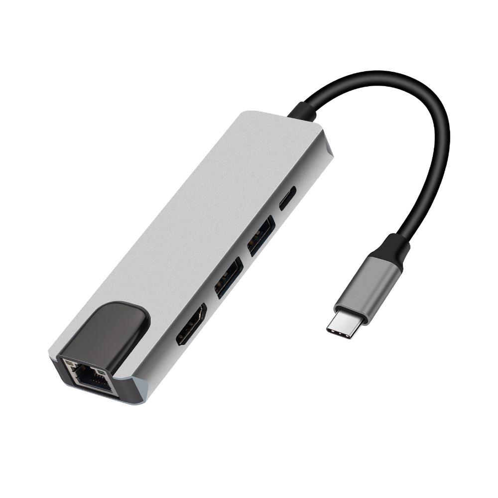 8-in-1 USB-C-Hub Typ-C auf HDMI 4K 30Hz USB 3.0 PD-Laden Kartenleser Multi-Port-Adapter für Laptop MacBook
