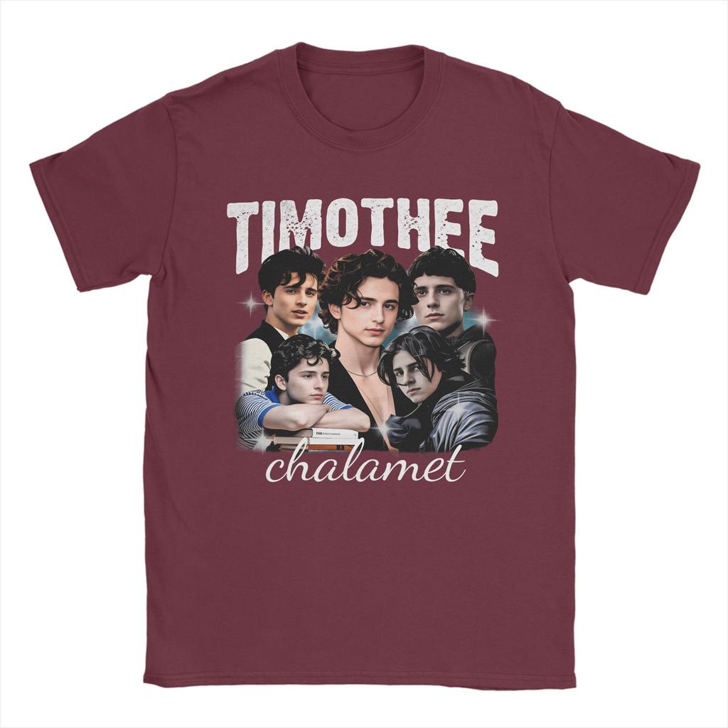 Oversized TShirt Beach Timothee Chalamet American Actor Hip Hop T Shirts Cotton Tshirt for Man Y2K Basic Short Sleeve Top Tees