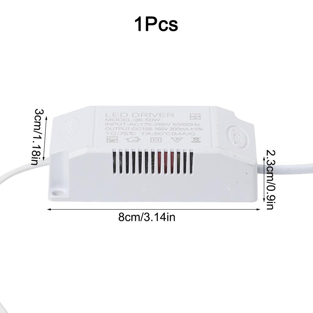 Home Improvement LED Driver Constant Current -20 50 300mA 5 36-50W Power Diameter 80mm Height 24mm SM Male 2 Pin