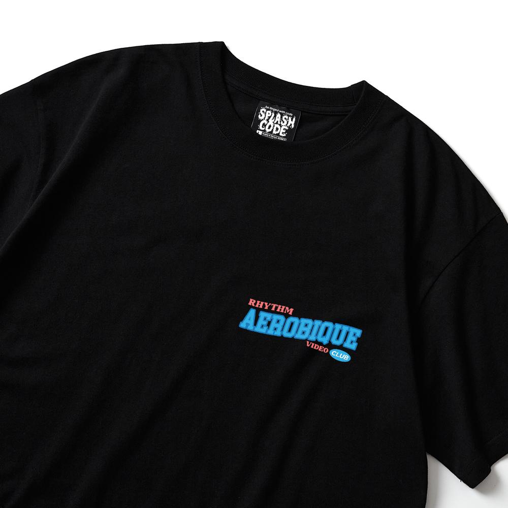 Seupeullaesikodeu Short Sleeve T-Shirt Black - Aerobics Video Club