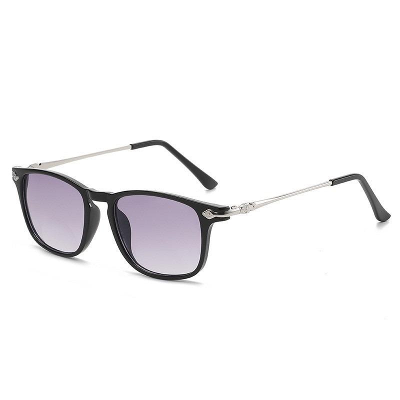 +100~+400 1 Pair Vintage Reading Glasses Dual-Use Presbyopic Lenses with Resin Material Metal Frame Protective Flower Design