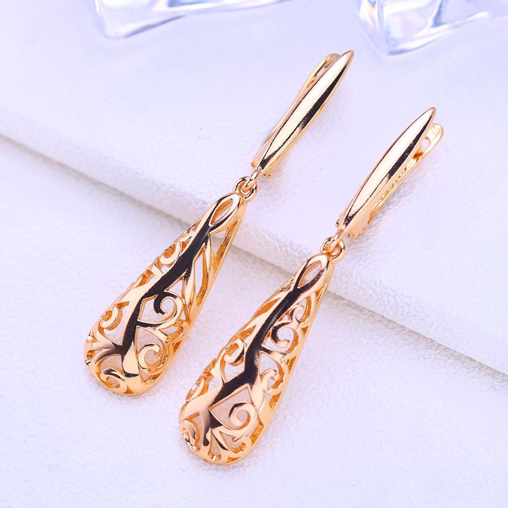 LSOOYH Clip Earrings Rose Gold Color Fashion Earring For Women Square Drop Earrings Jewelry