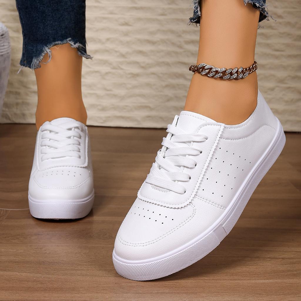 Spring and Autumn Round Toe Elegant Lace Up Breathable Casual Sports Shoes Fashionable New Comfortable Non Slip Women's Shoes