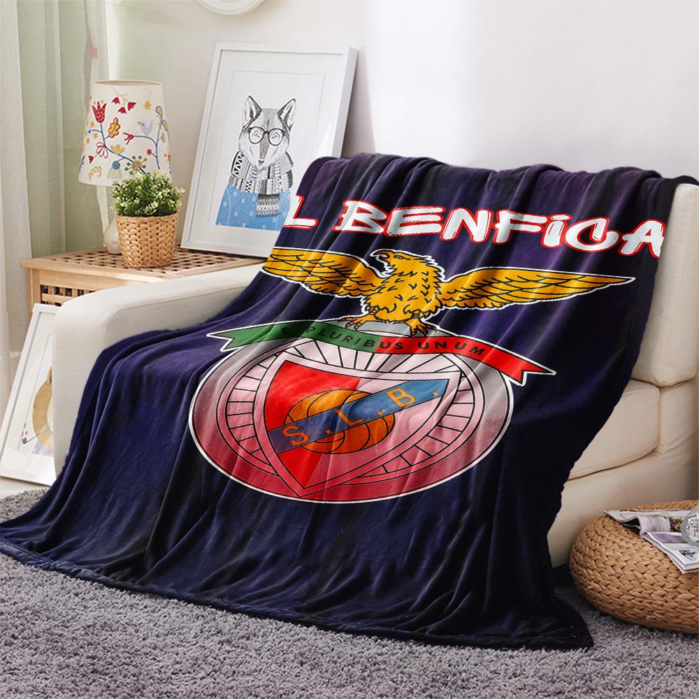 Benfica LOGO Flanelová deka, Vysoká kvalita, Pohodlná pro všechna roční období, Domácí dekorace, Teplo a pohodlí