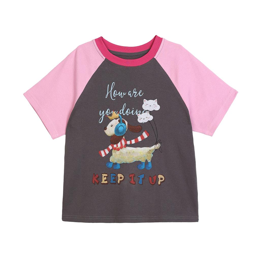 LUSON Children's Clothing Summer Sleeve Loose T-shirt