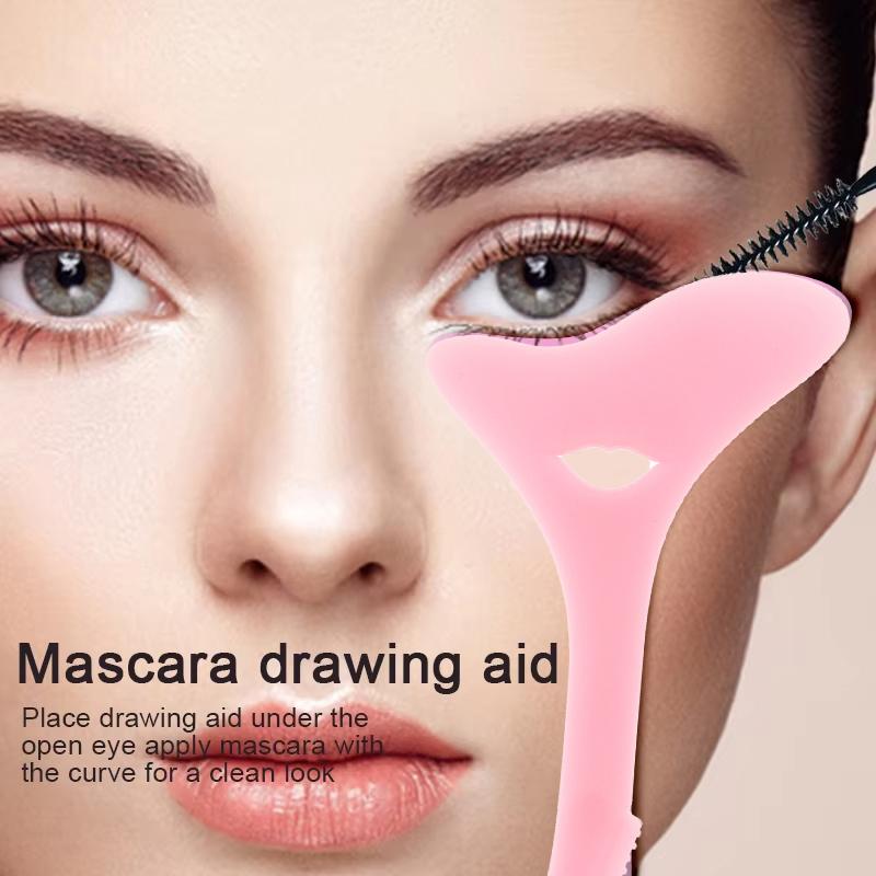 Multi-Functional Eyeliner Stencil Wing Tips Silicone Eyeliner Aid Drawing Lipstick Wearing Assistant Baffle Reusable Makeup
