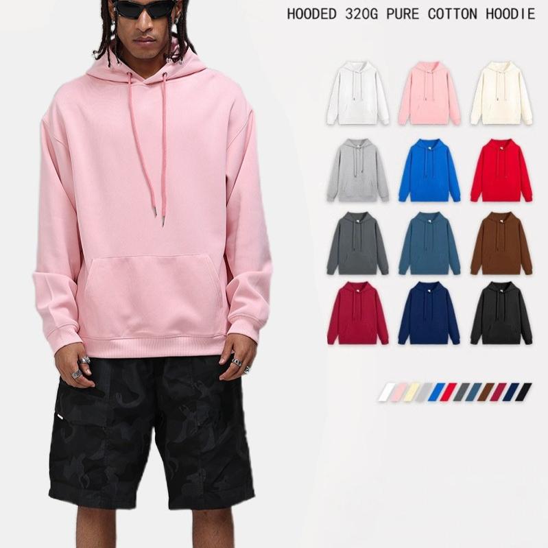 autumn Large size 330g Cotton thin Hooded Sweater Men's casual oversized Pullovers Hoodie Women Sweatshirt male solid all-match streetwear UNISEX