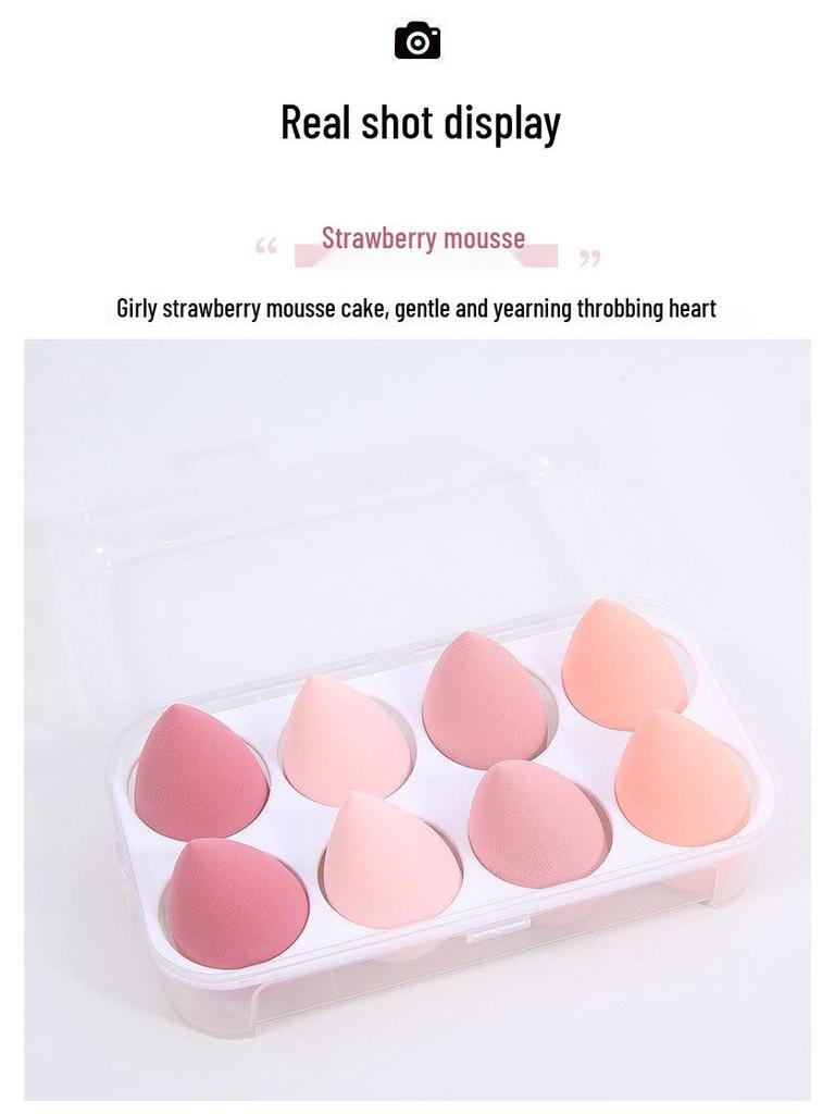 8-Piece Super Soft Beauty Sponge Set - Drop & Beveled Shapes