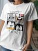 2026 Anime Print Short Sleeve Pure Cotton T-Shirt: Flaw-Covering & Age-Reducing Design