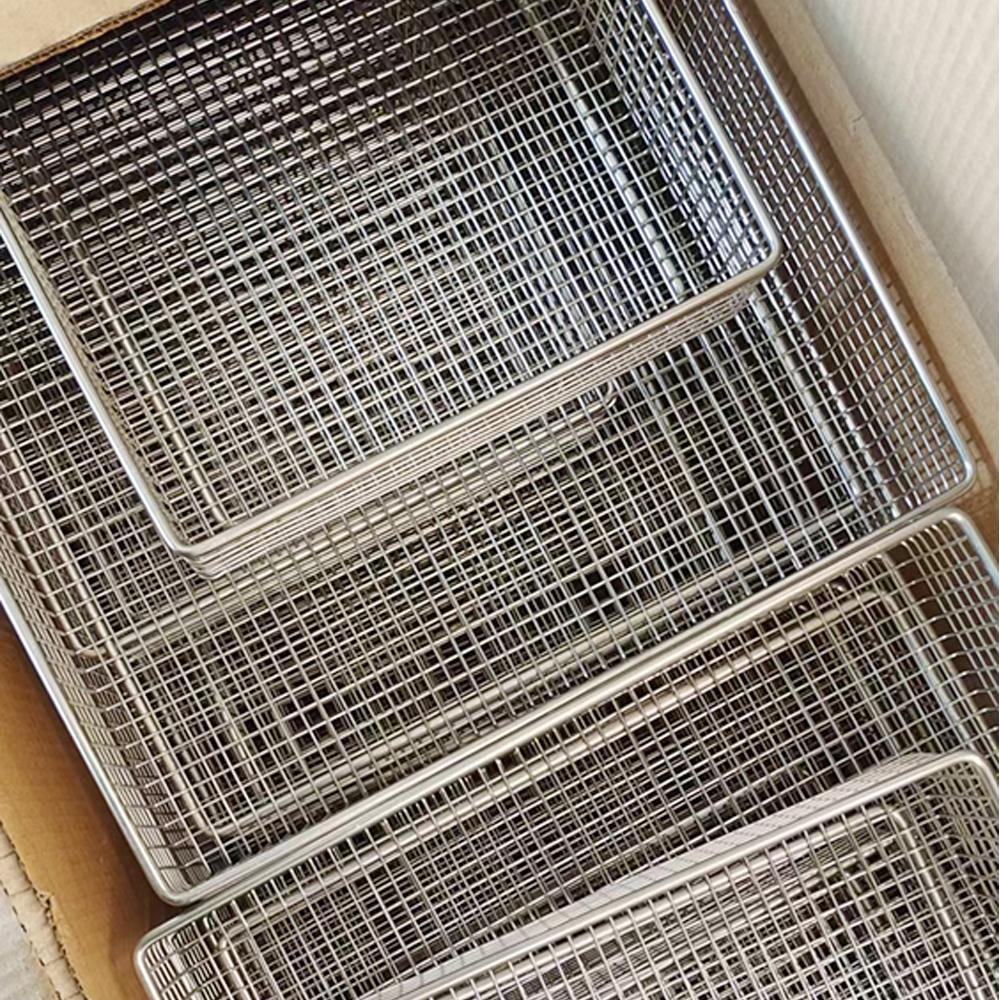 Durable Stainless Steel 304&316 Deep-Frying Basket for Frying & Straining Kitchen Colander & Strainer (Silver,S)