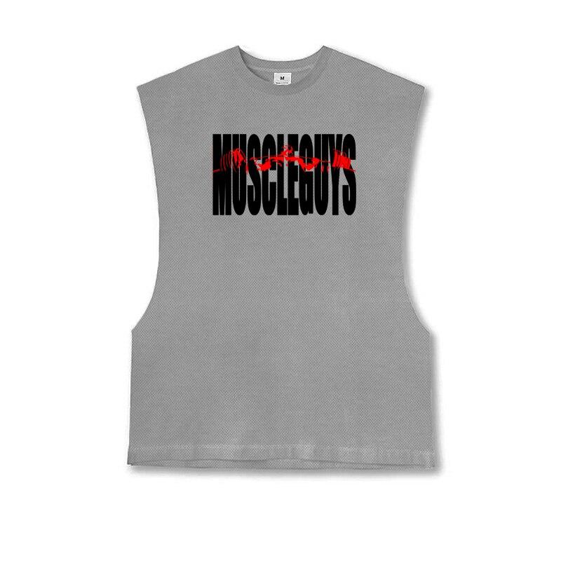 Muscleguys Herren Fitness Running Mesh Schnelltrocknendes ärmelloses T-Shirt Hochwertige atmungsaktive Tanktops
